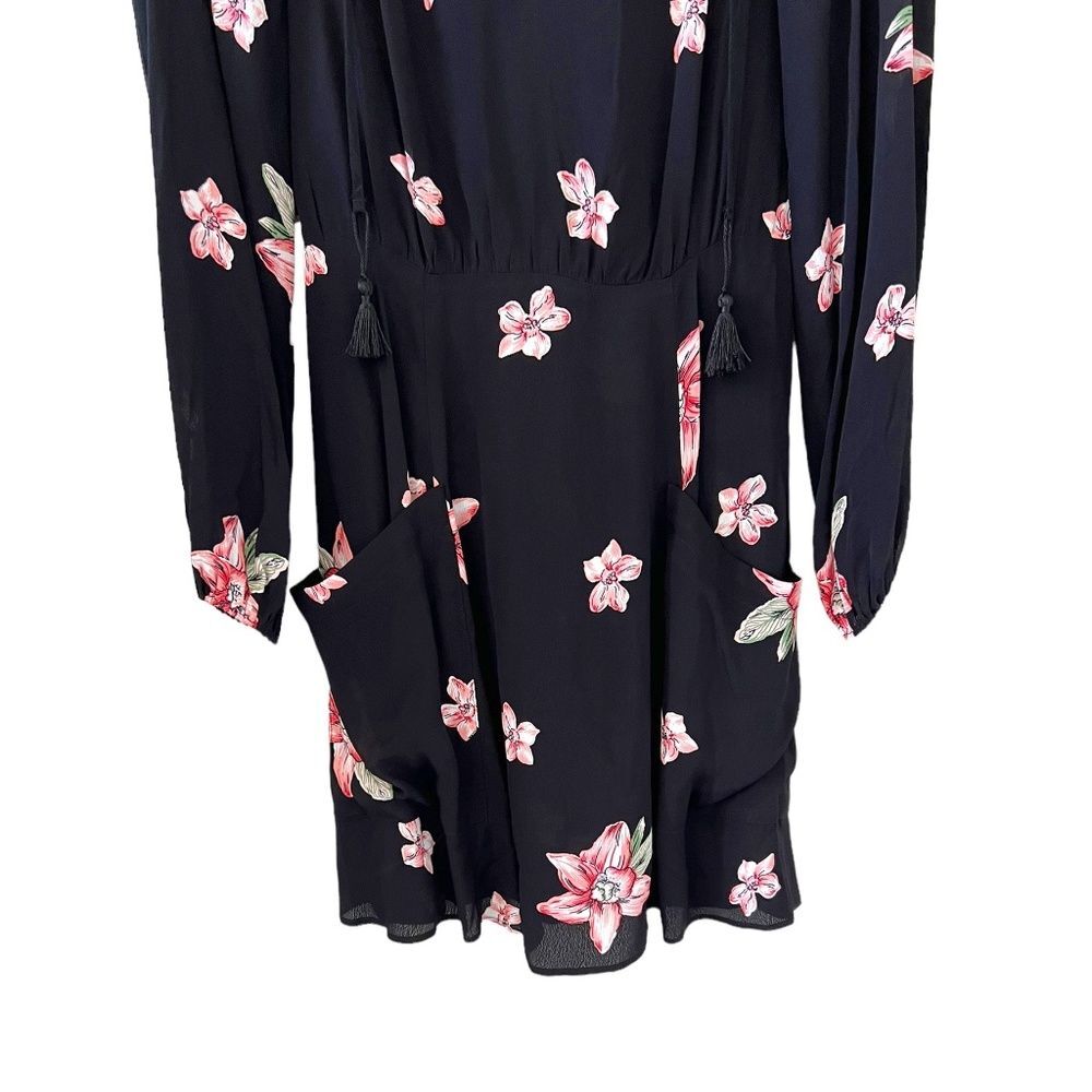 Reformation Misha Black Floral Mini Dress Size 2 - Picture 9 of 16